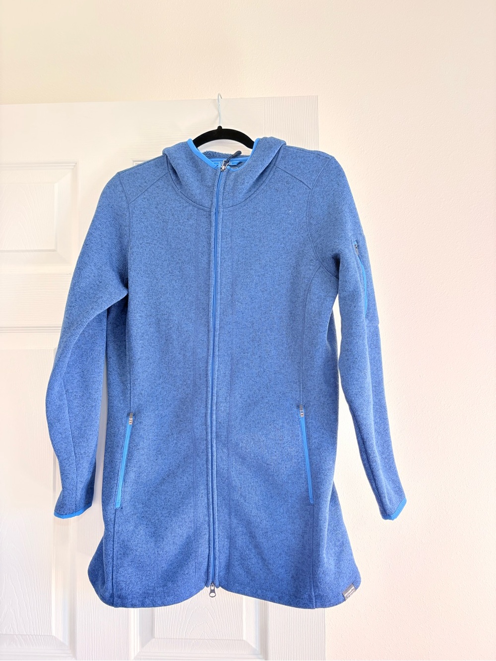 L.L. Bean Women's Light Blue Hooded Full-Zip Fleece Coat
